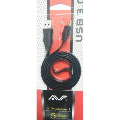 AVF S-Smartphone 3 Micro USB 3.0 5Gbps Super Speed Sync & Charge Cable - Black AVF S-Smartphone 3 Micro USB 3.0 5Gbps Super Speed Sync & Charge Cable - Black